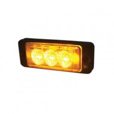 Durite 0-441-30 R65 Slimline High Intensity 3 Amber LED Warning Light (20 flash patterns) PN: 0-441-30